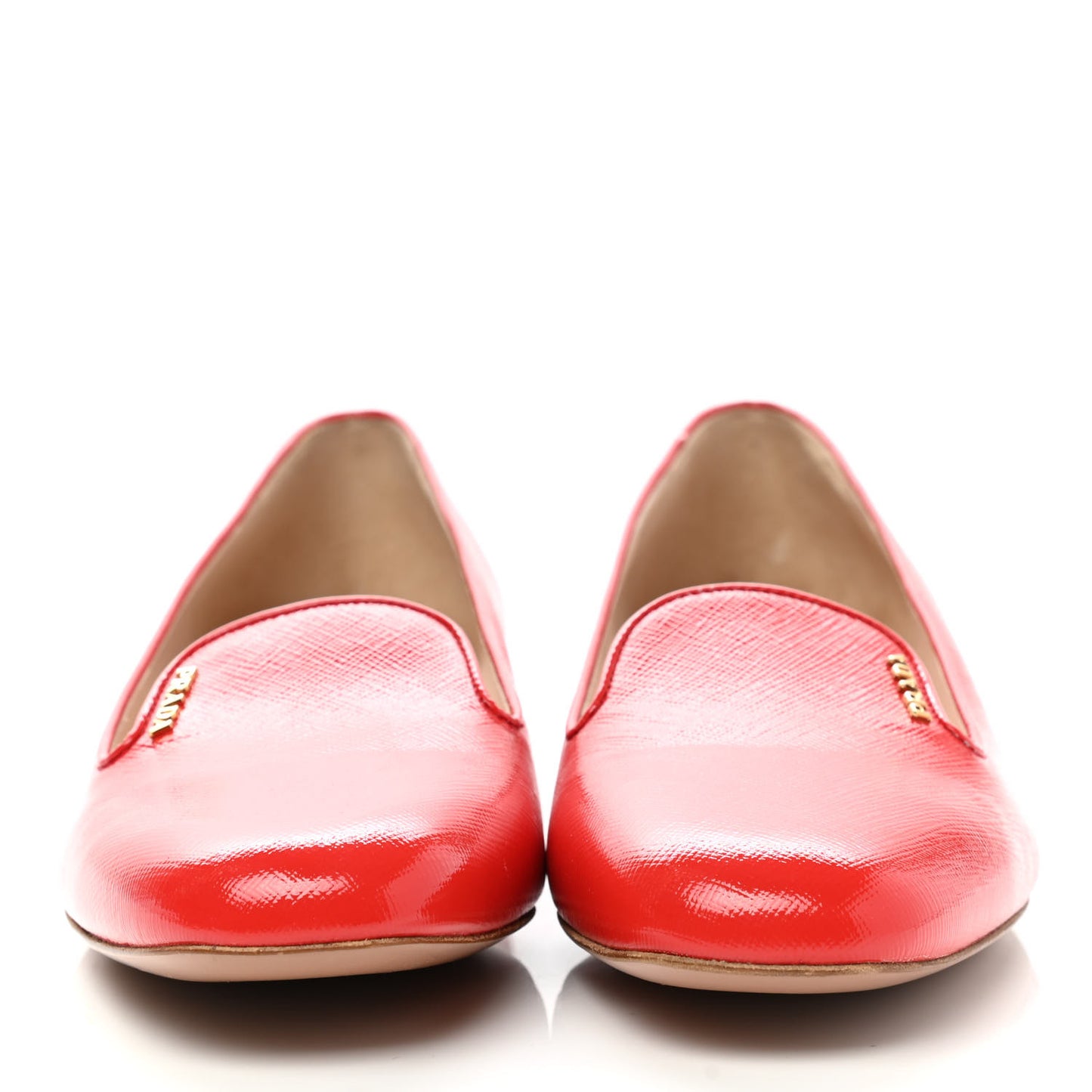 Saffiano Vernice Logo Loafers 40.5 Red