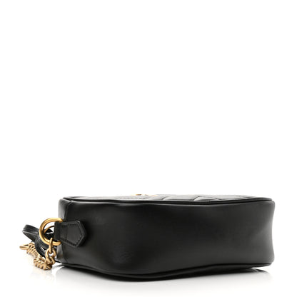 Gucci Calfskin Matelasse Mini GG Marmont Chain Shoulder Bag Black 4 of 11