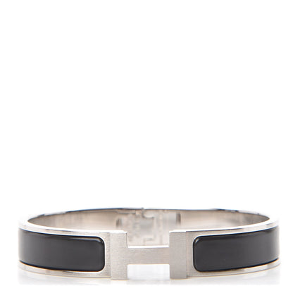 Hermes Matte Enamel Narrow Clic Clac HH Bracelet GM Black 1 of 10