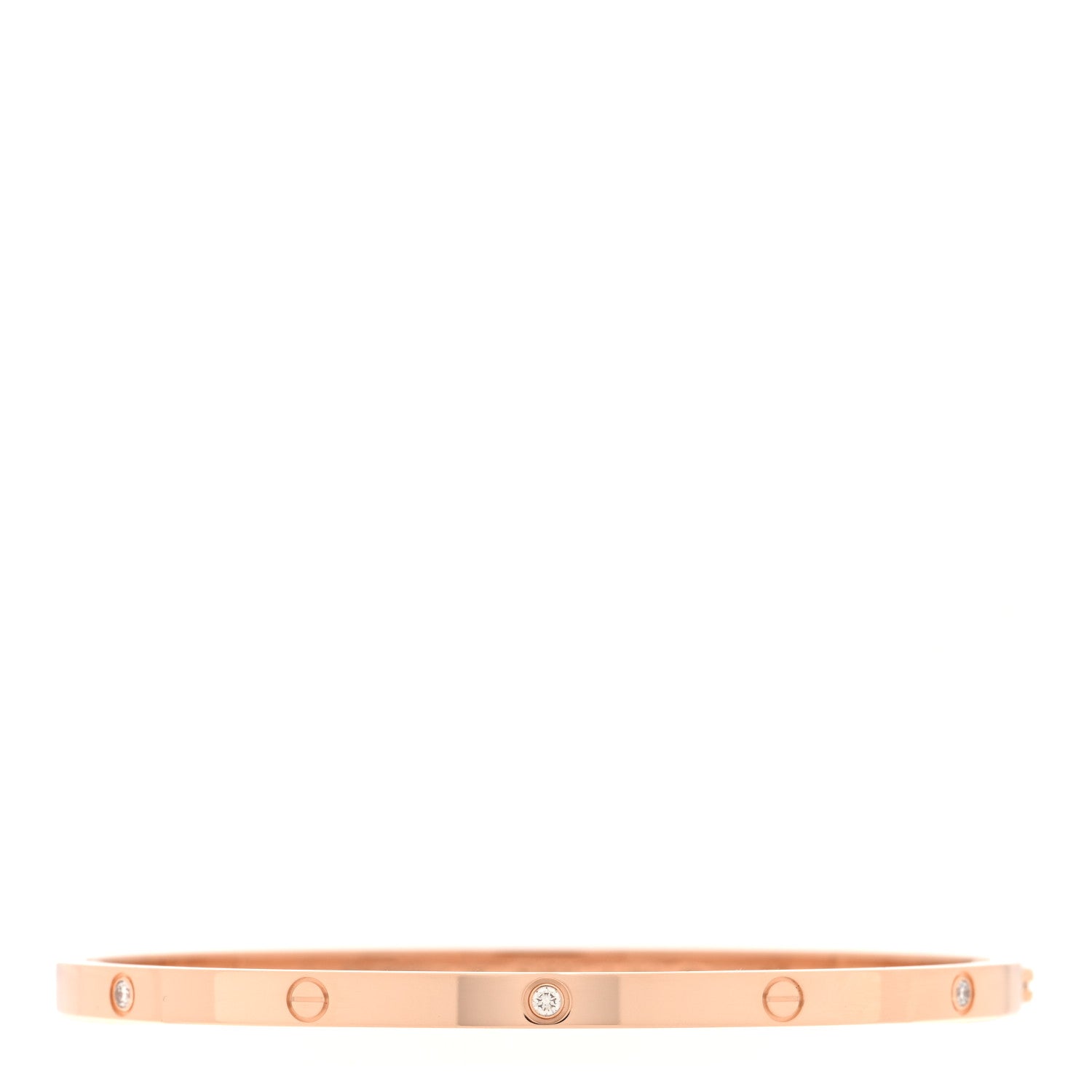 Cartier 18K Pink Gold 6 Diamond Small LOVE Bracelet 18 1 of 7