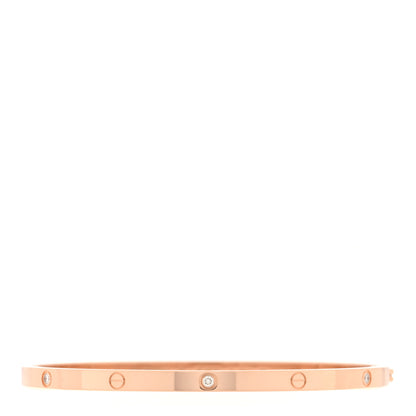 Cartier 18K Pink Gold 6 Diamond Small LOVE Bracelet 18 1 of 7