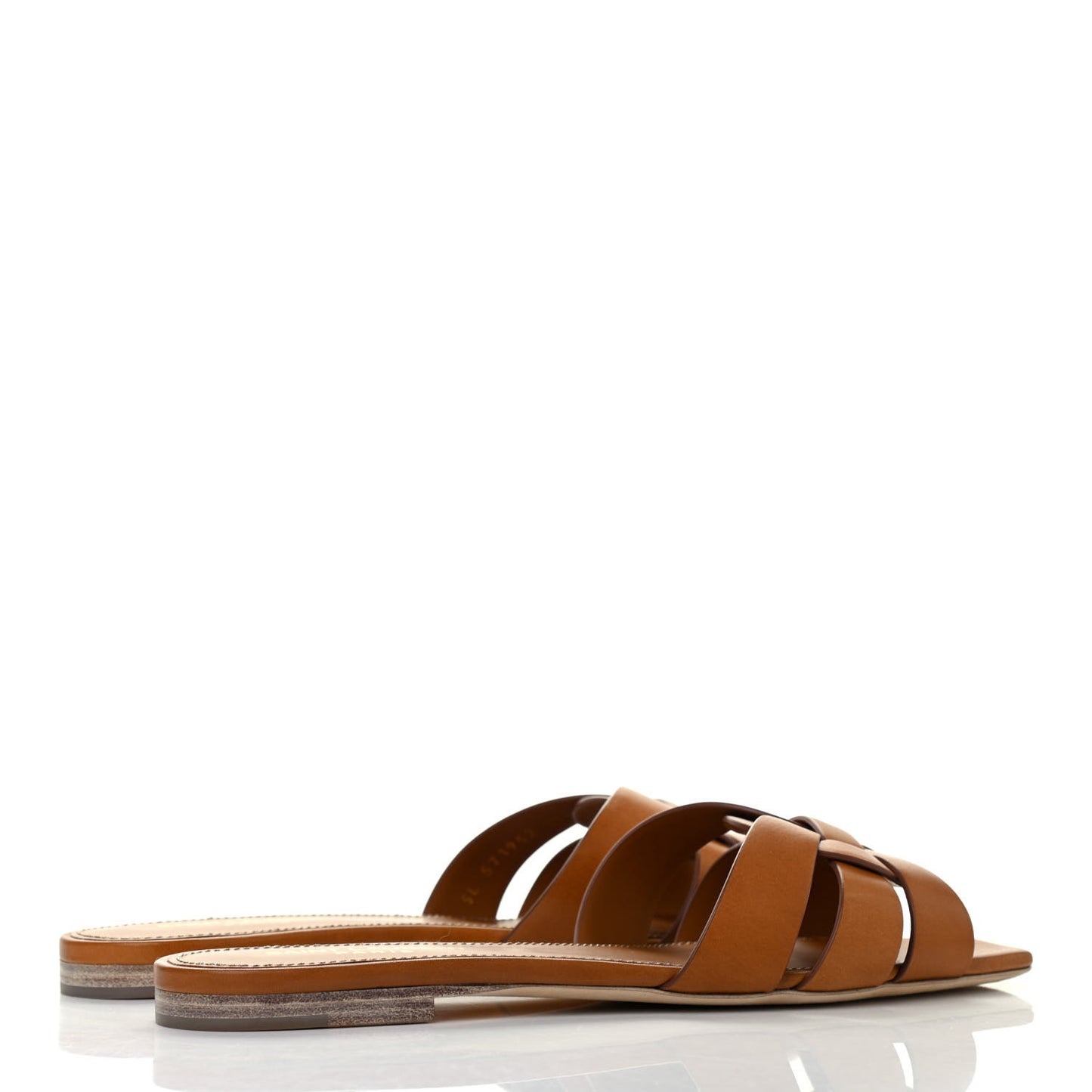 Calfskin Tribute 05 Slide Sandals 38.5 Amber