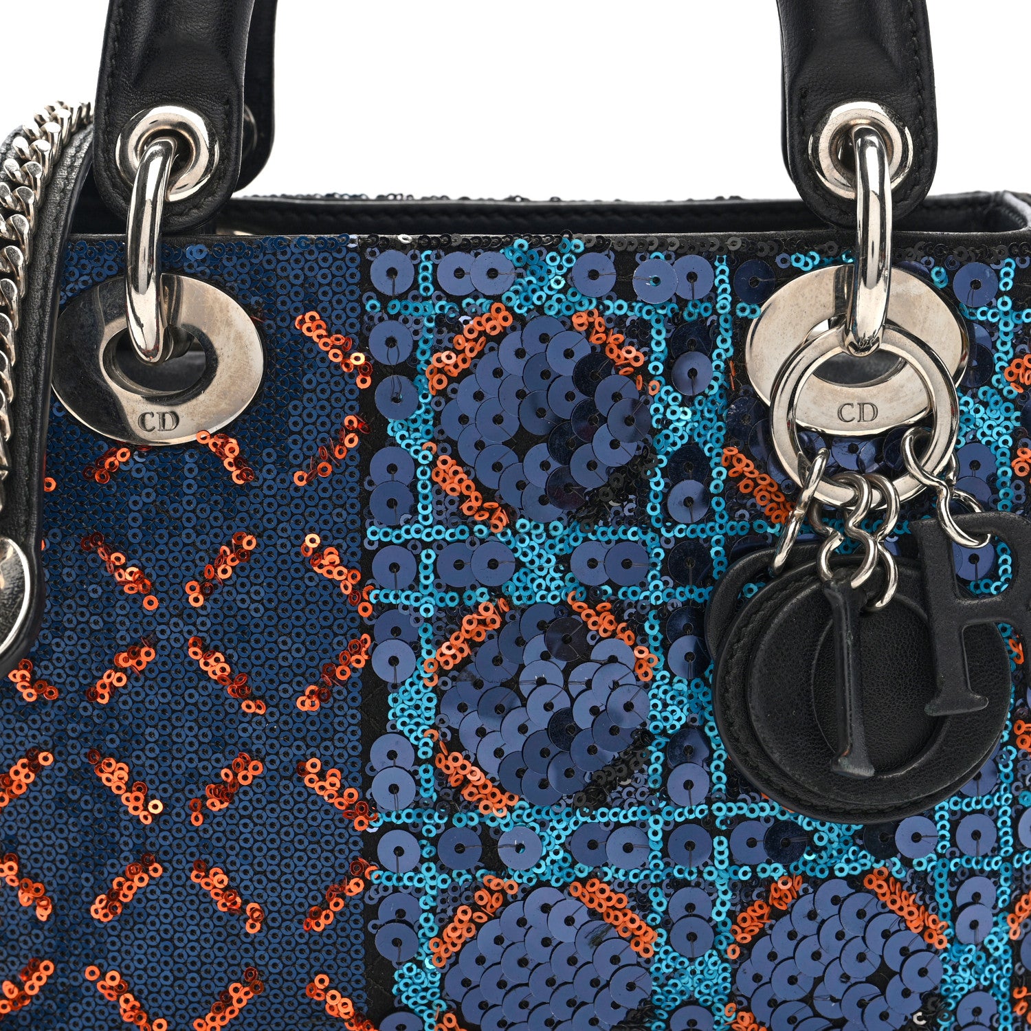Christian Dior Sequin Lambskin Esprit Tokyo Mini Lady Dior Blue Multicolor 7 of 9