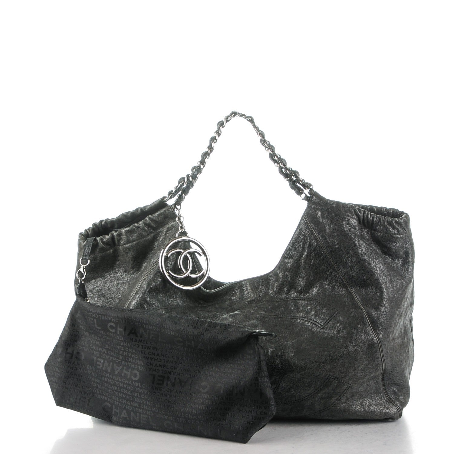 Chanel Distressed Caviar XL Coco Cabas Black 5 of 9