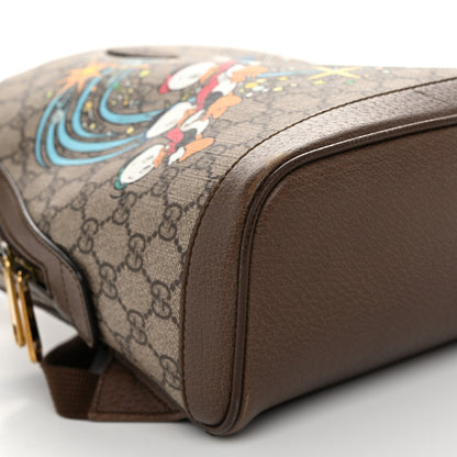 Gucci X DISNEY GG Supreme Monogram Donald Duck Small Interlocking G Dome Backpack Beige Multicolor New Acero 9 of 11