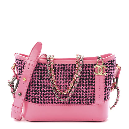 Chanel Tweed Calfskin Small Gabrielle Hobo Pink 1 of 13