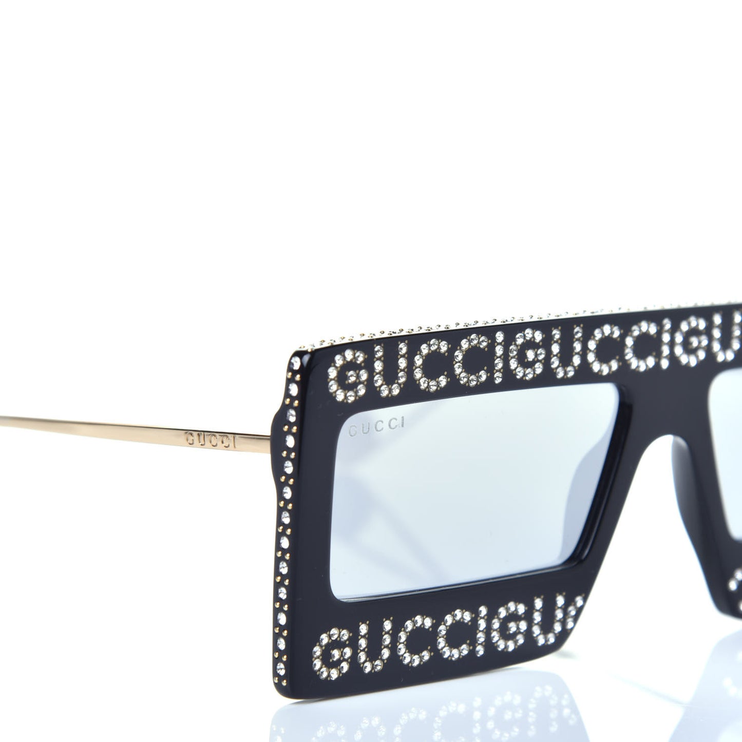 Acetate Crystal Mask-Frame Sunglasses GG0431S Black