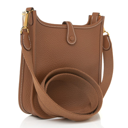 Hermes Taurillon Clemence Evelyne TPM Gold 3 of 11