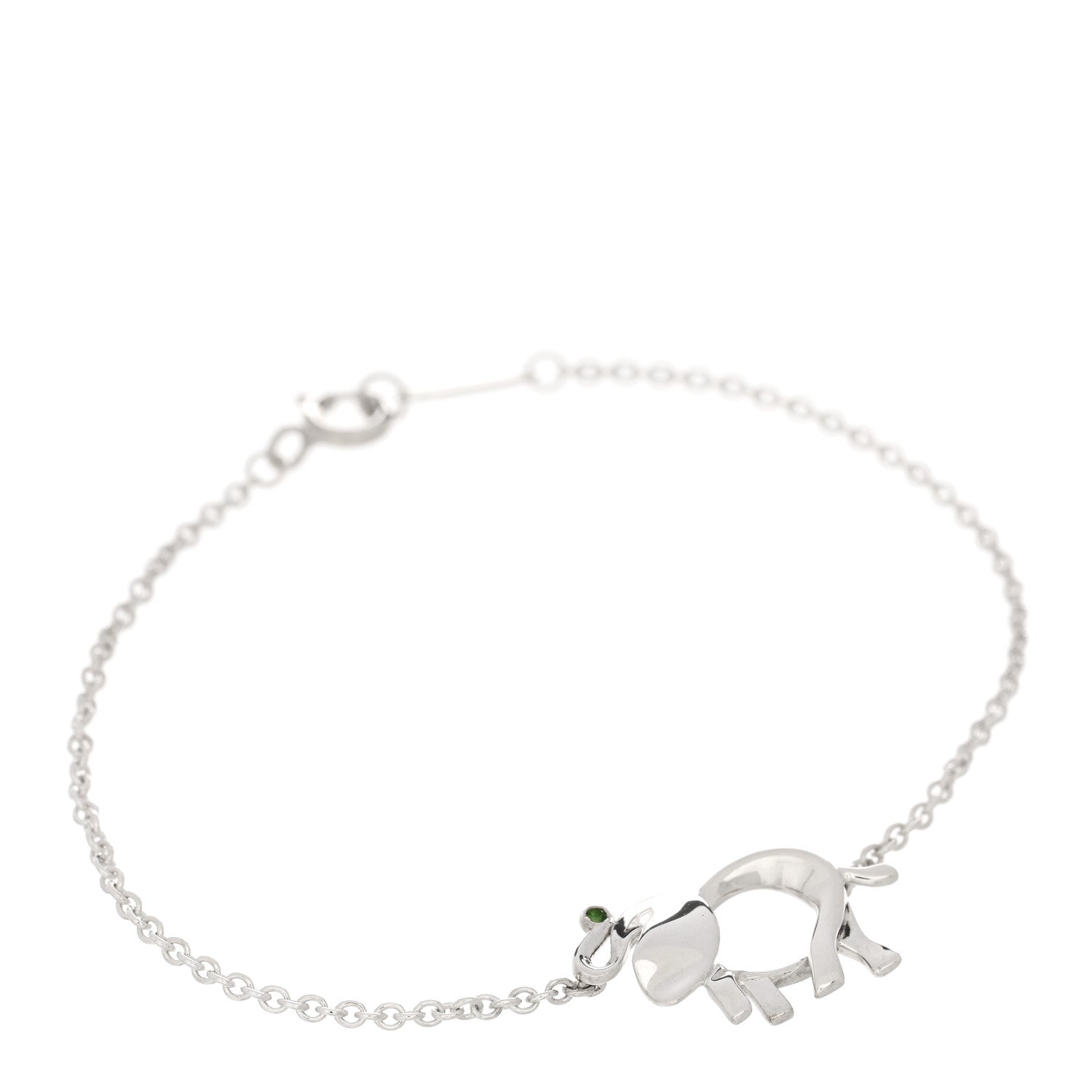 Tiffany Sterling Silver Tsavorite Save the Wild Elephant Bracelet 1 of 4