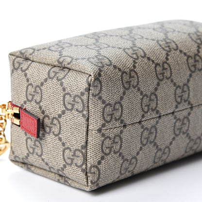 Gucci Soft GG Supreme Monogram Calfskin Small Ophidia Cosmetic Case Beige Ebony Hibiscus Red 7 of 8