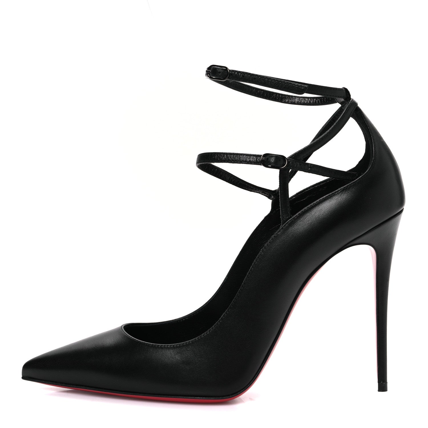 Christian Louboutin Nappa Conclusive 100 Ankle Strap Pumps 39 Black 1 of 9
