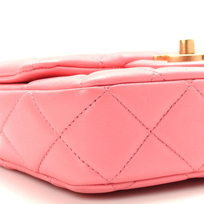 Chanel Lambskin Enamel Quilted Pending CC Mini Square Flap Pink 8 of 9