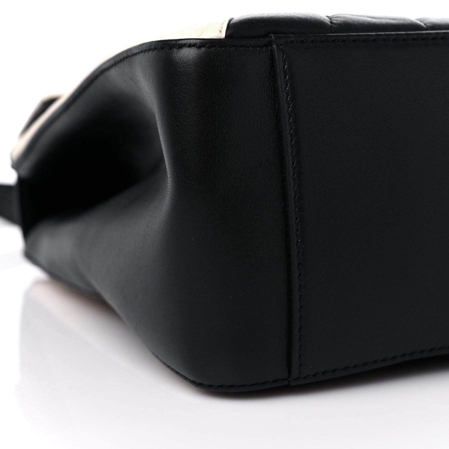 Calfskin Bamboo Trapuntata Queen Margaret Backpack Mystic White Black