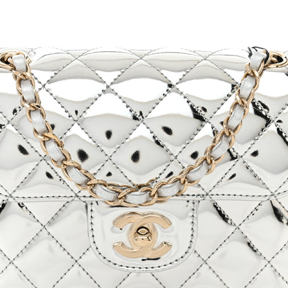 Chanel Mirror Calfskin Metallic Calfskin Quilted Hollywood Boulevard Mini Flap With Star Coin Purse Silver 9 of 12