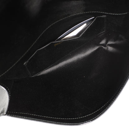 Saint Laurent Textured Patent Monogram Large Belle De Jour Clutch Black 5 of 7