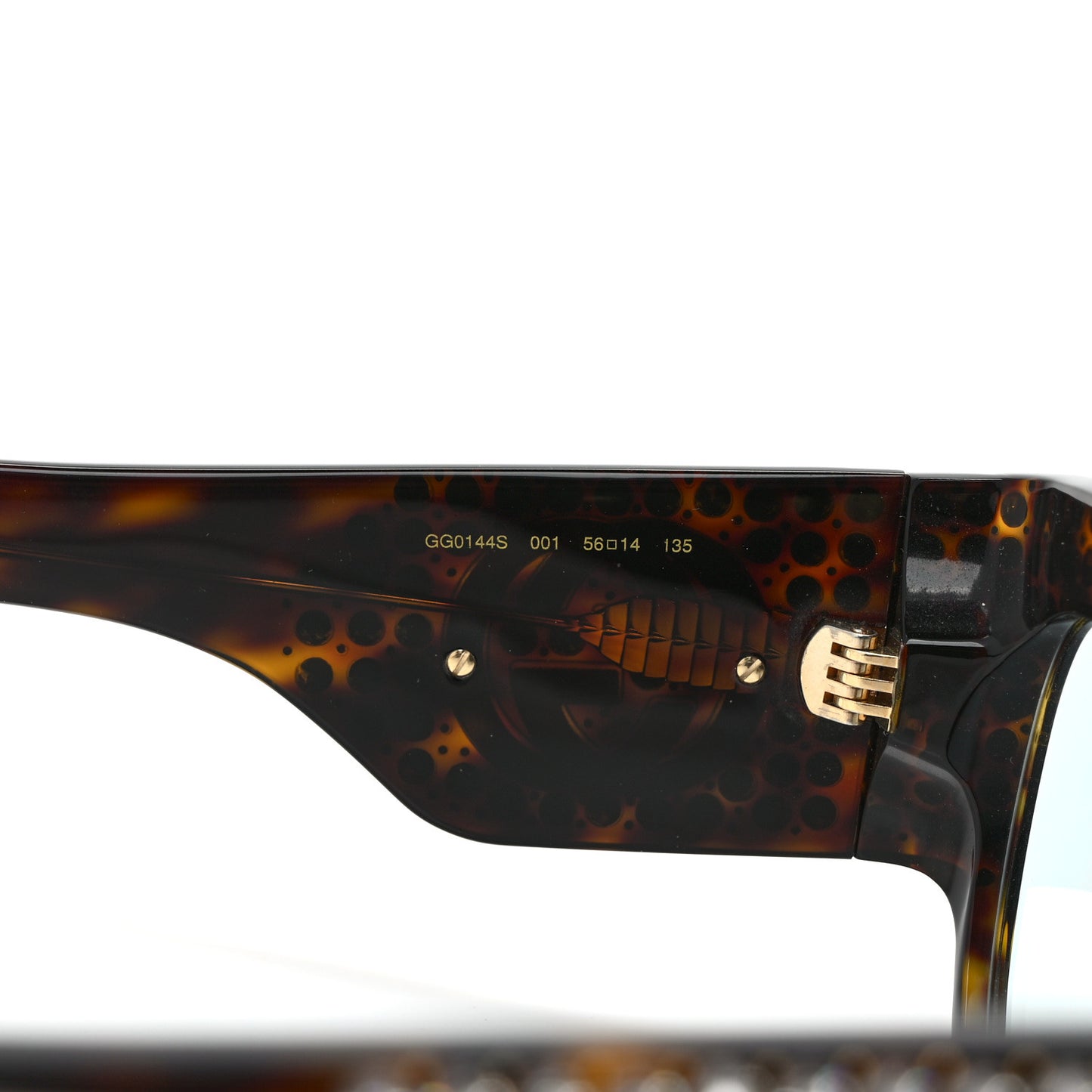 Acetate Crystal Oversize Hollywood Forever Sunglasses GG0144S Tortoiseshell
