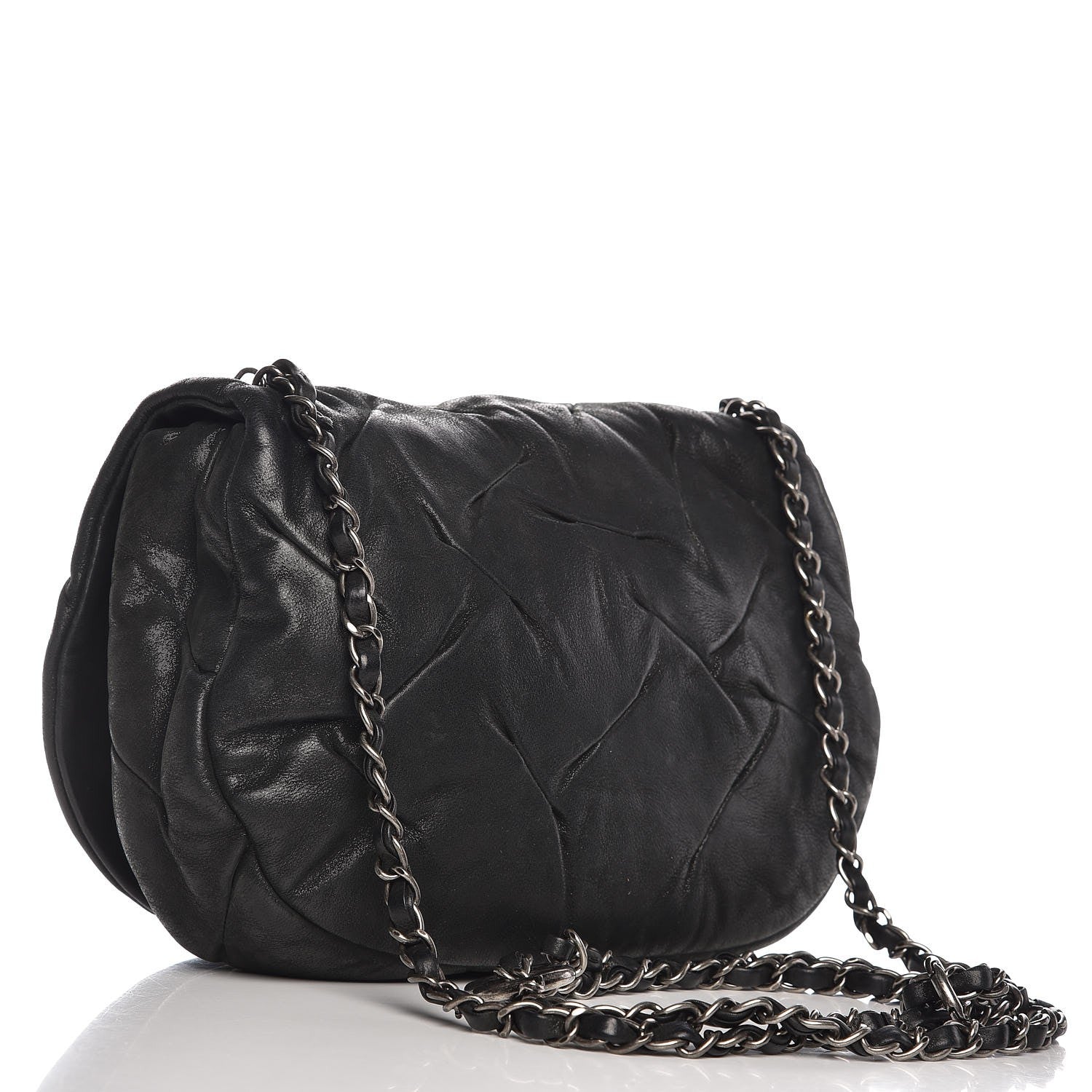 Chanel Iridescent Calfskin Glint Flap Black 3 of 8
