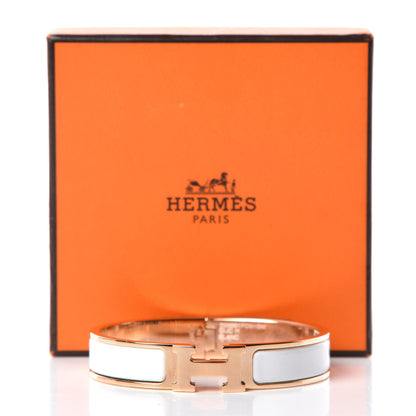 Hermes Enamel Narrow Clic Clac H Bracelet GM White 7 of 7