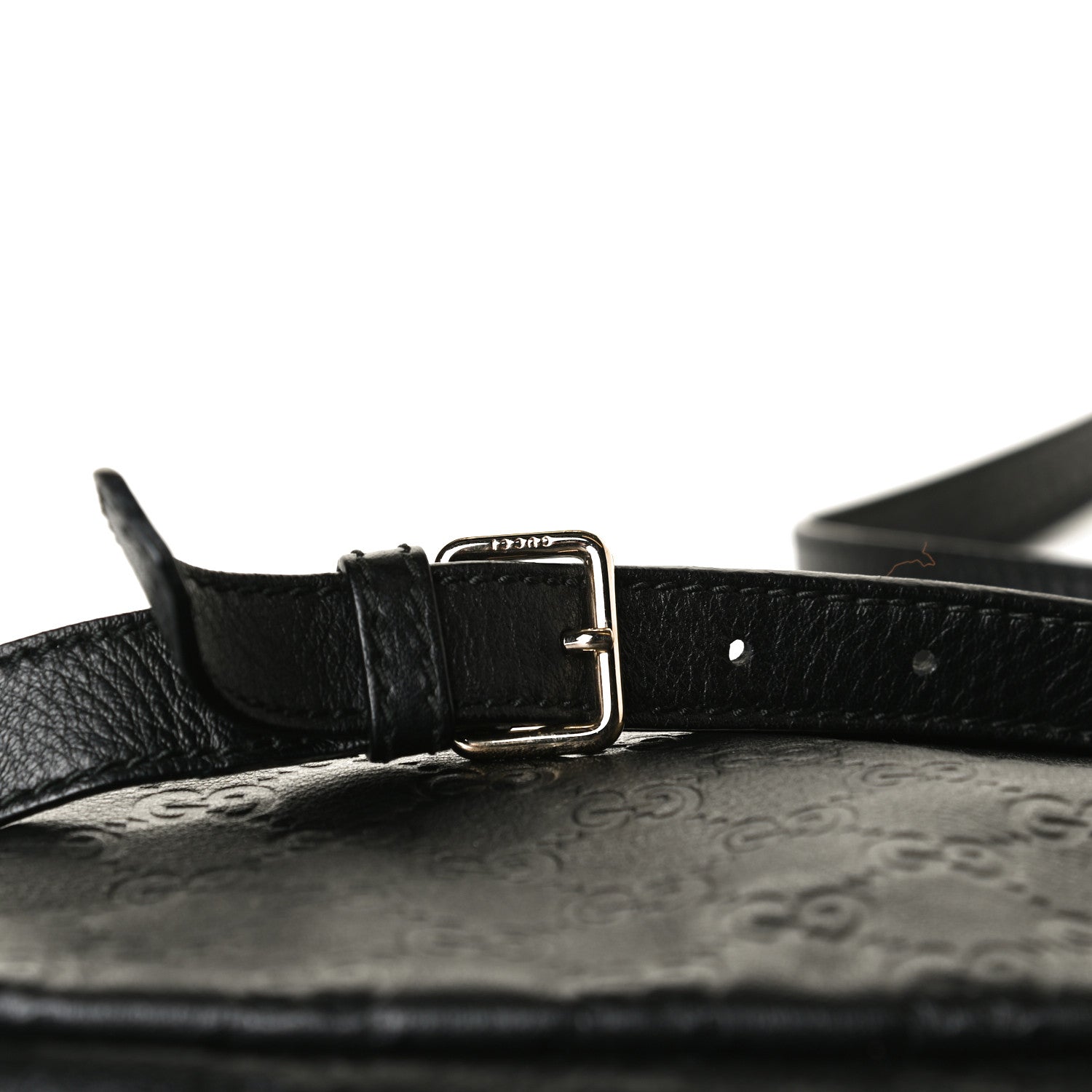 Gucci Guccissima Small Flap Messenger Bag Black 13 of 13