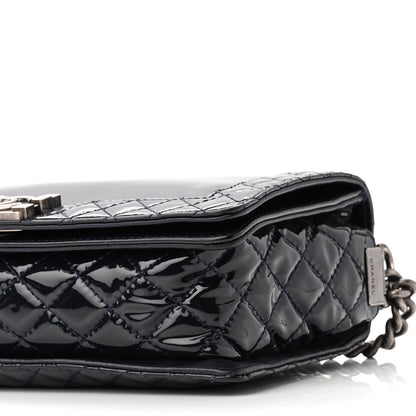 Chanel Patent New Medium Boy Reverso Flap Navy 10 of 10