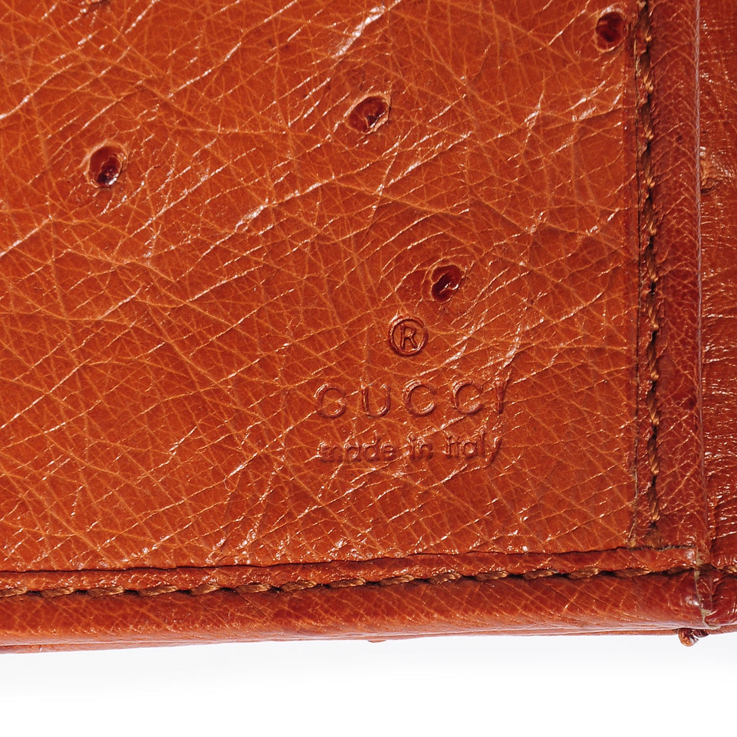 Ostrich Stirrup Continental Wallet Brown