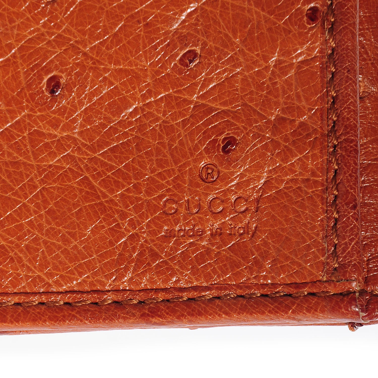 Gucci Ostrich Stirrup Continental Wallet Brown 6 of 7