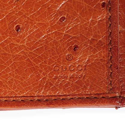 Gucci Ostrich Stirrup Continental Wallet Brown 6 of 7
