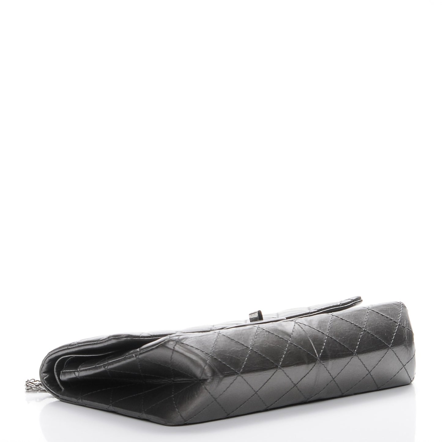 Metallic Aged Calfskin Quilted 2.55 Reissue 226 Flap Dark Silver