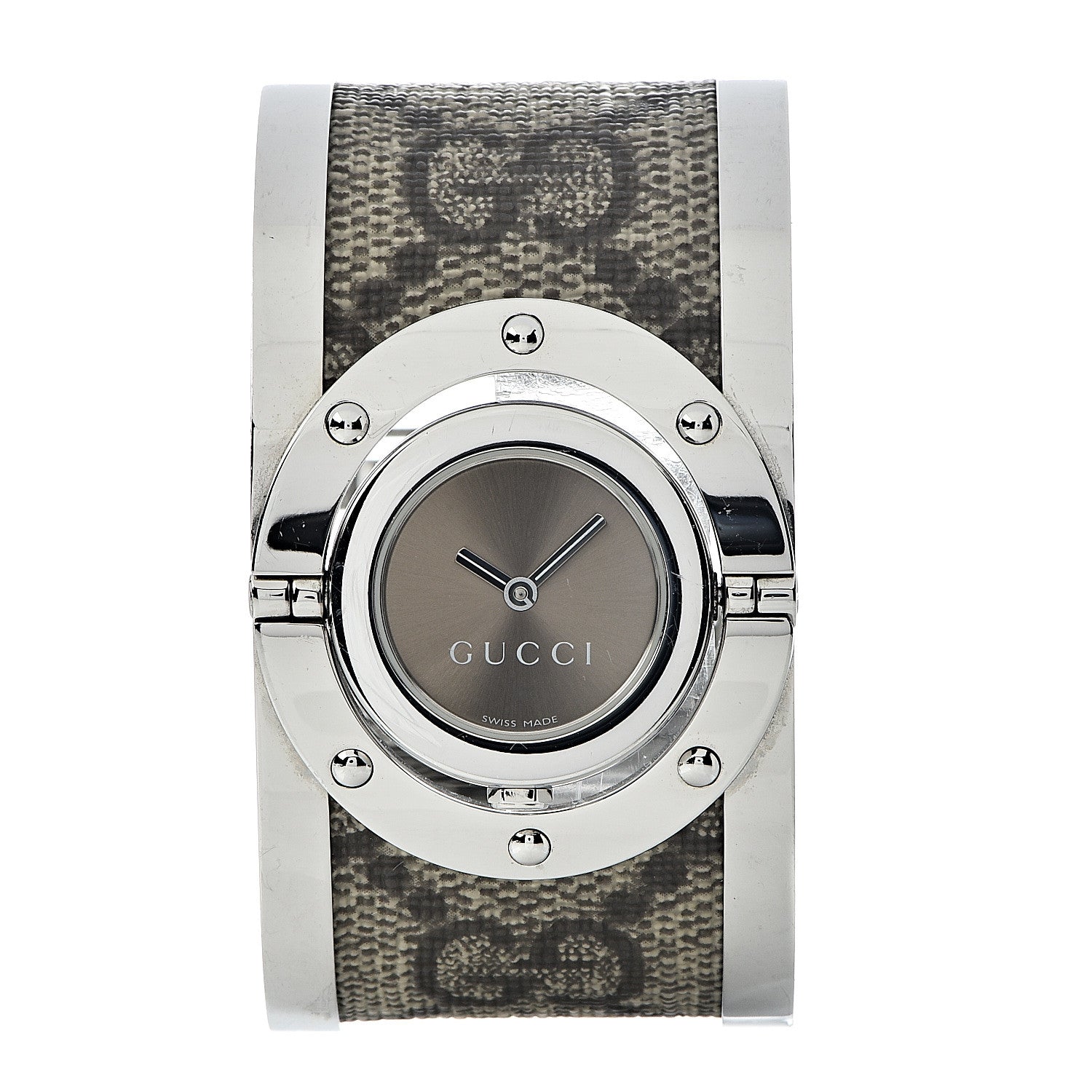 Gucci Stainless Steel Canvas 33mm Twirl Monogram Quartz Watch Brown 1 of 10