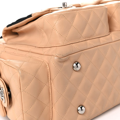 Chanel Calfskin Quilted Large Cambon Multipocket Reporter Beige Black 8 of 19