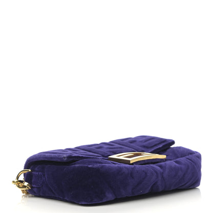 Fendi Velluto FF Embossed Mini Baguette Viola Plus 4 of 13