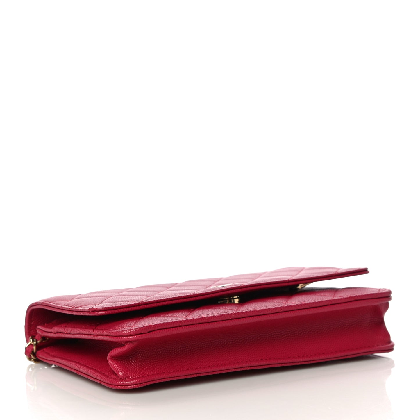 Caviar Quilted Wallet On Chain WOC Dark Pink