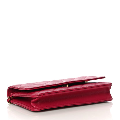 Chanel Caviar Quilted Wallet On Chain WOC Dark Pink 4 of 12