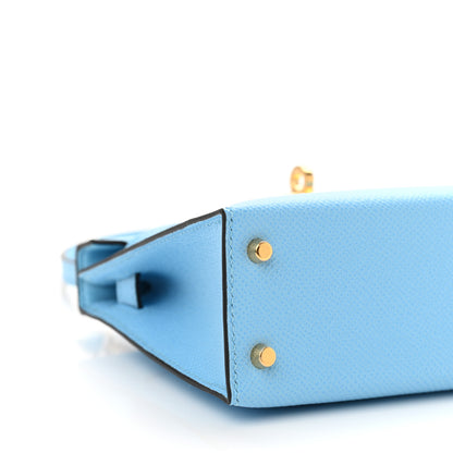 Hermes Epsom Mini Kelly Sellier 20 Celeste 9 of 11
