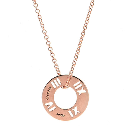 Tiffany 18K Rose Gold Diamond Atlas Pierced Pendant Necklace 4 of 7