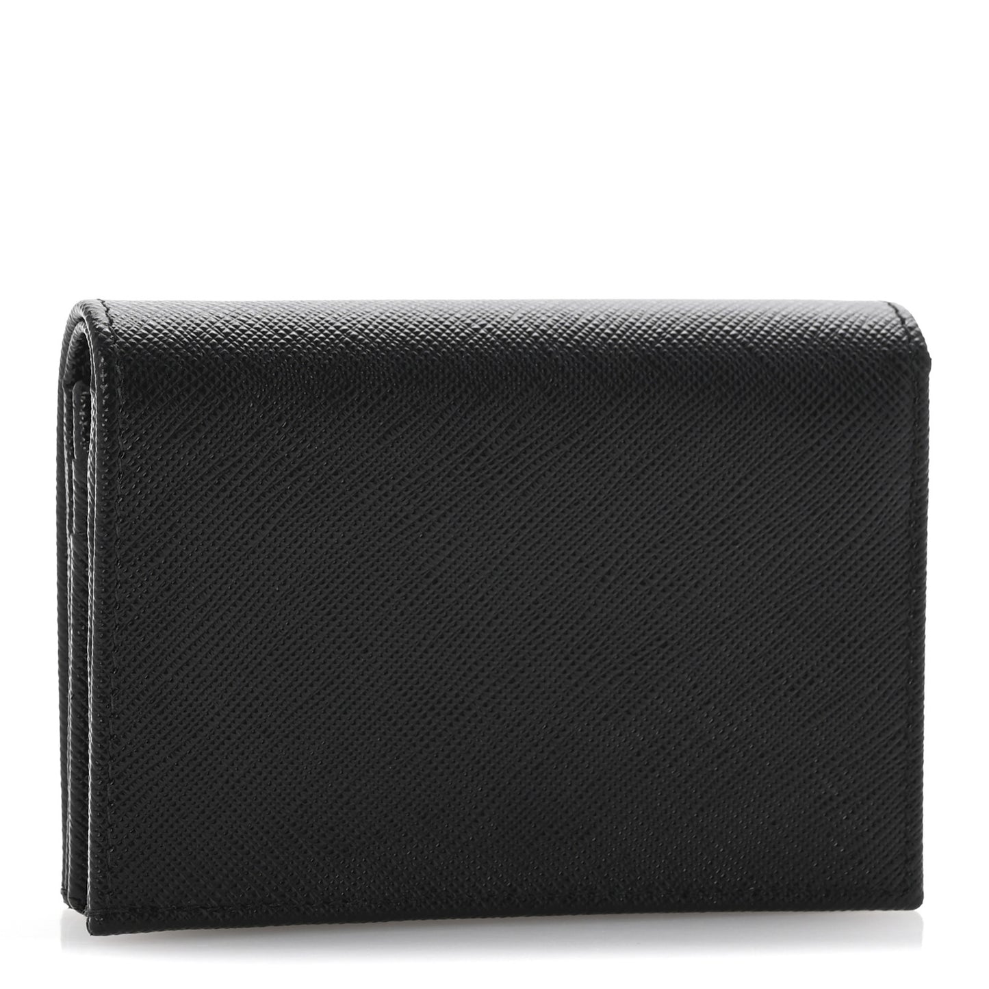 Saffiano Triangle Bi-Fold Compact Wallet Black