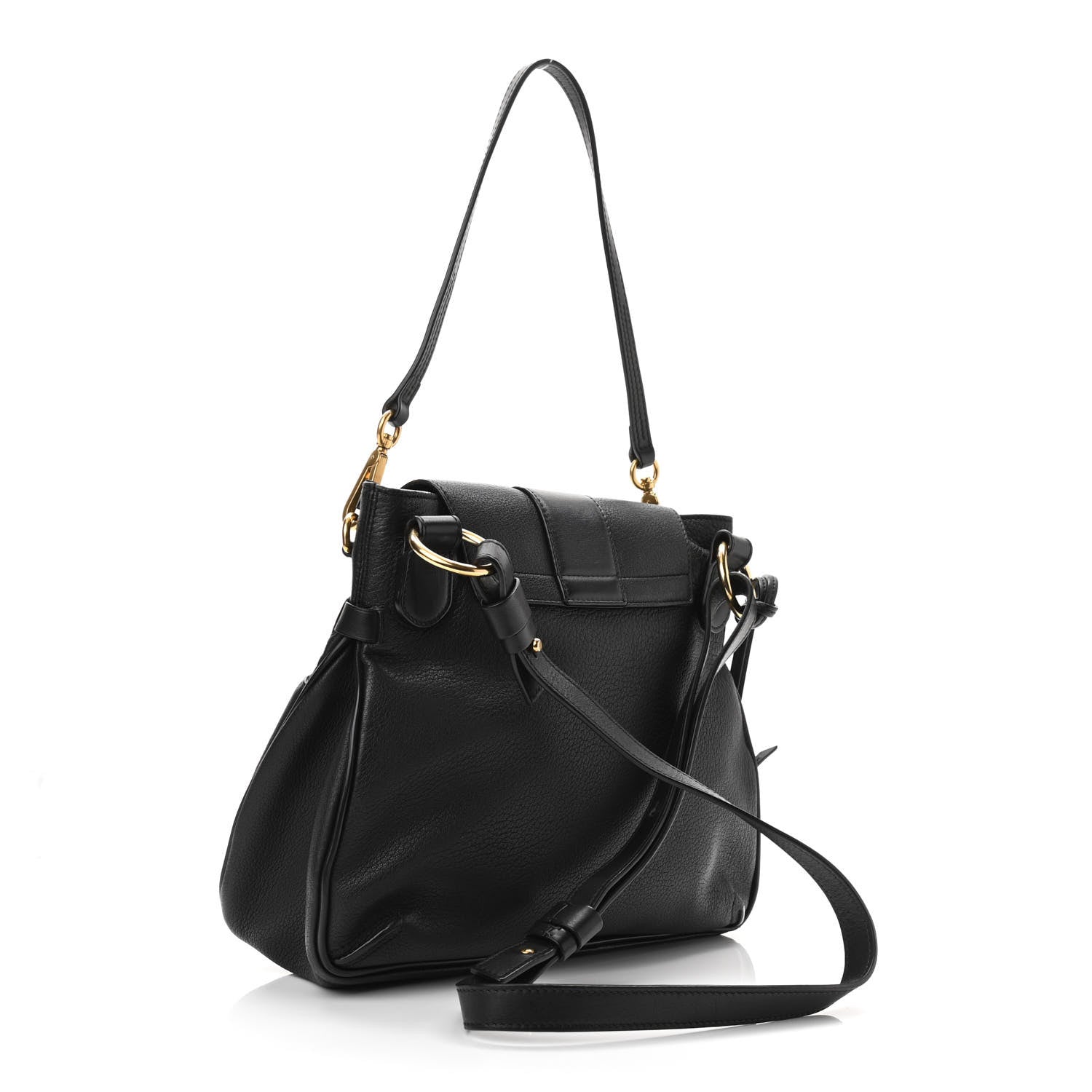 Chloe Grained Lambskin Calfskin Small Lexa Shoulder Bag Black 3 of 9