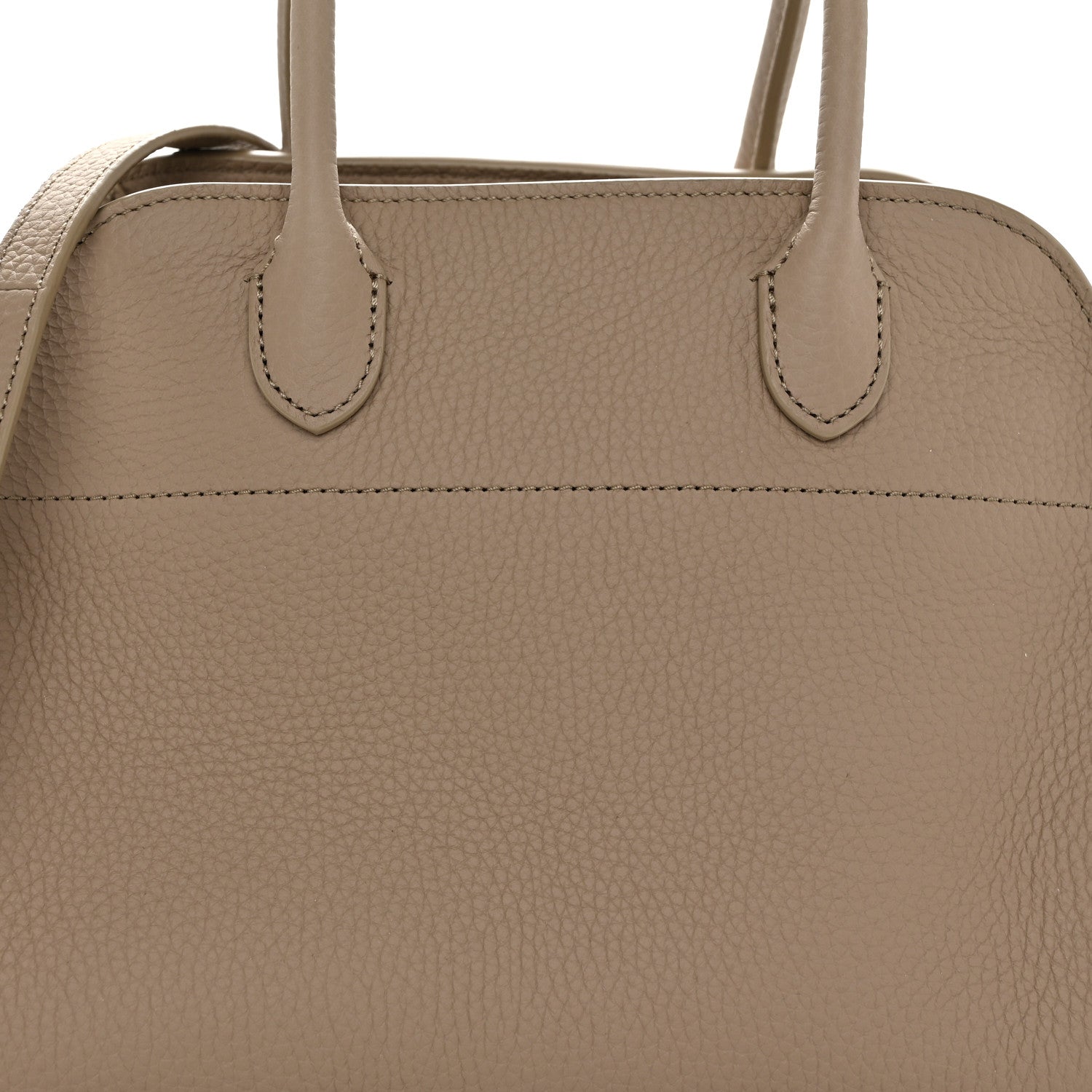 The Row Grained Calfskin Soft Margaux 10 Bag Dark Taupe 7 of 9
