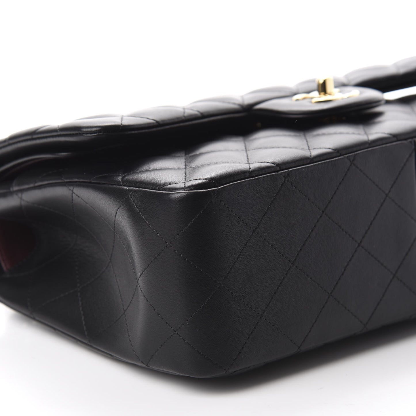 Lambskin Quilted Jumbo Double Flap Black