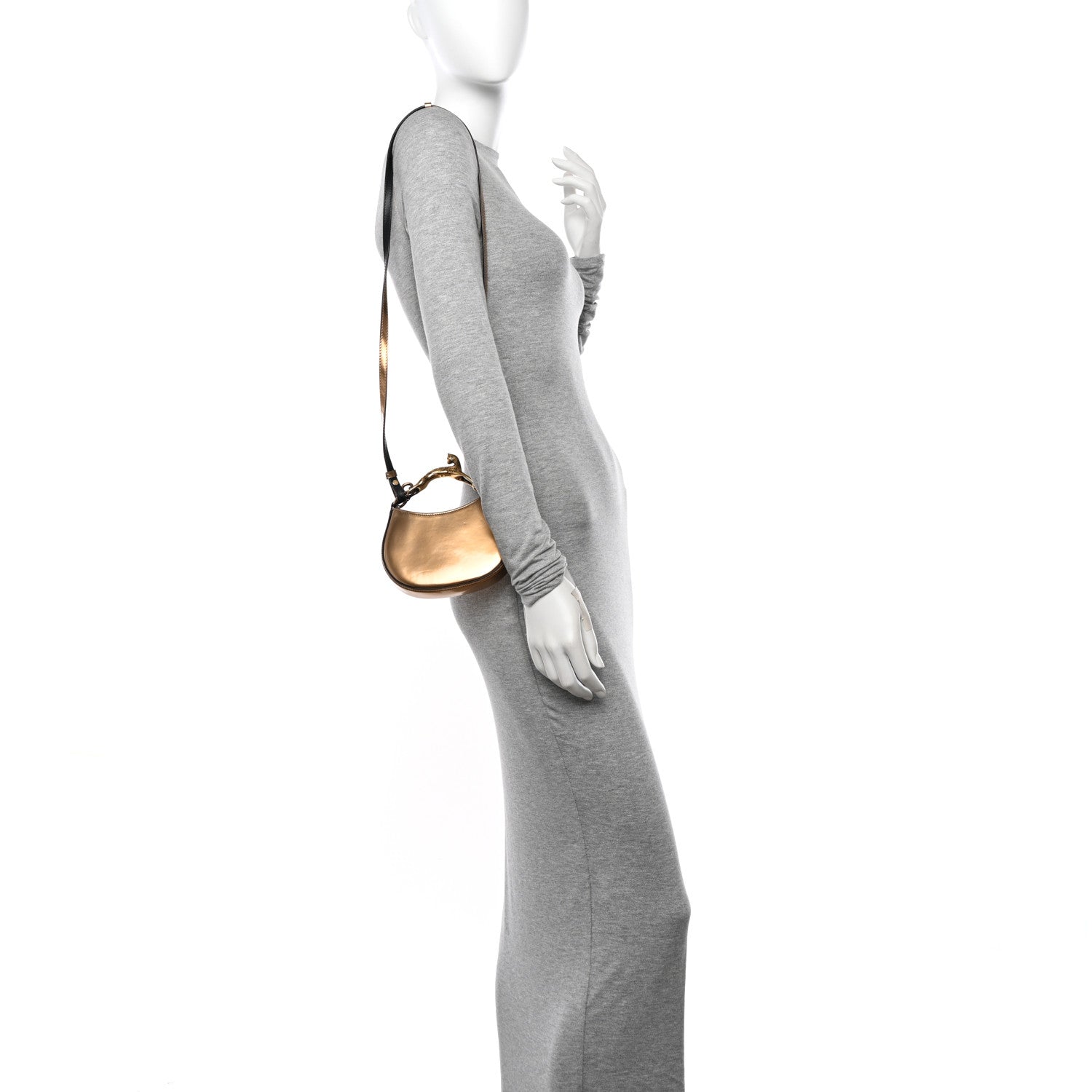 Lanvin Metallic Calfskin Nano Cat Hobo Gold 2 of 9