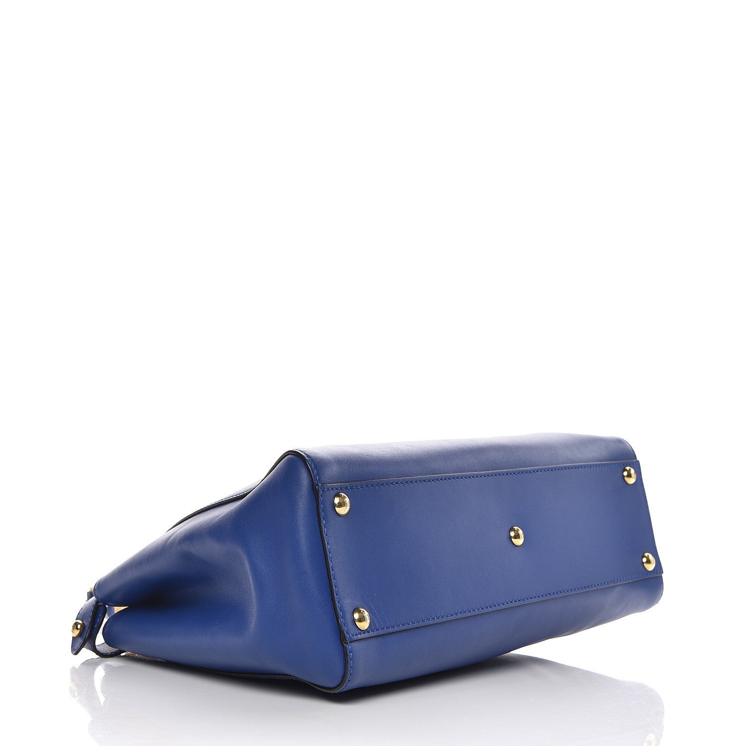 Fendi Vitello Morgan Fabric Jacquard Pequin Medium Peekaboo Iconic Satchel Blue Neon Tobacco 4 of 9