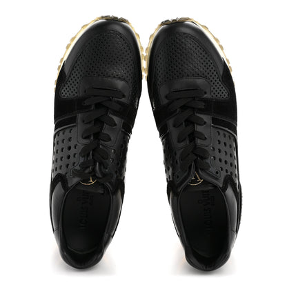 Louis Vuitton Nubuck Calfskin Perforated Run Away Sneakers 37 Black 2 of 10