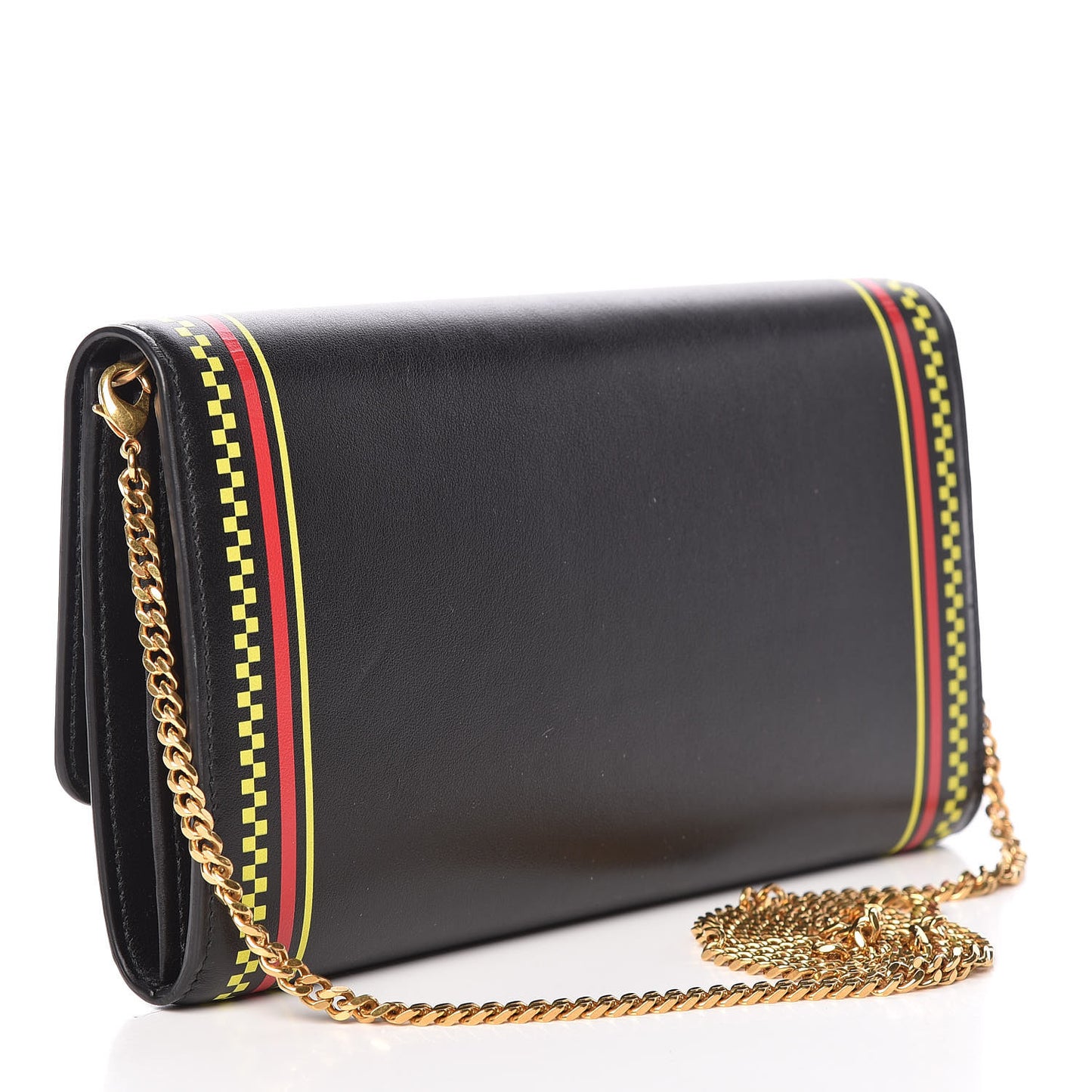 Calfskin 90's Vintage Logo Chain Evening Bag Black