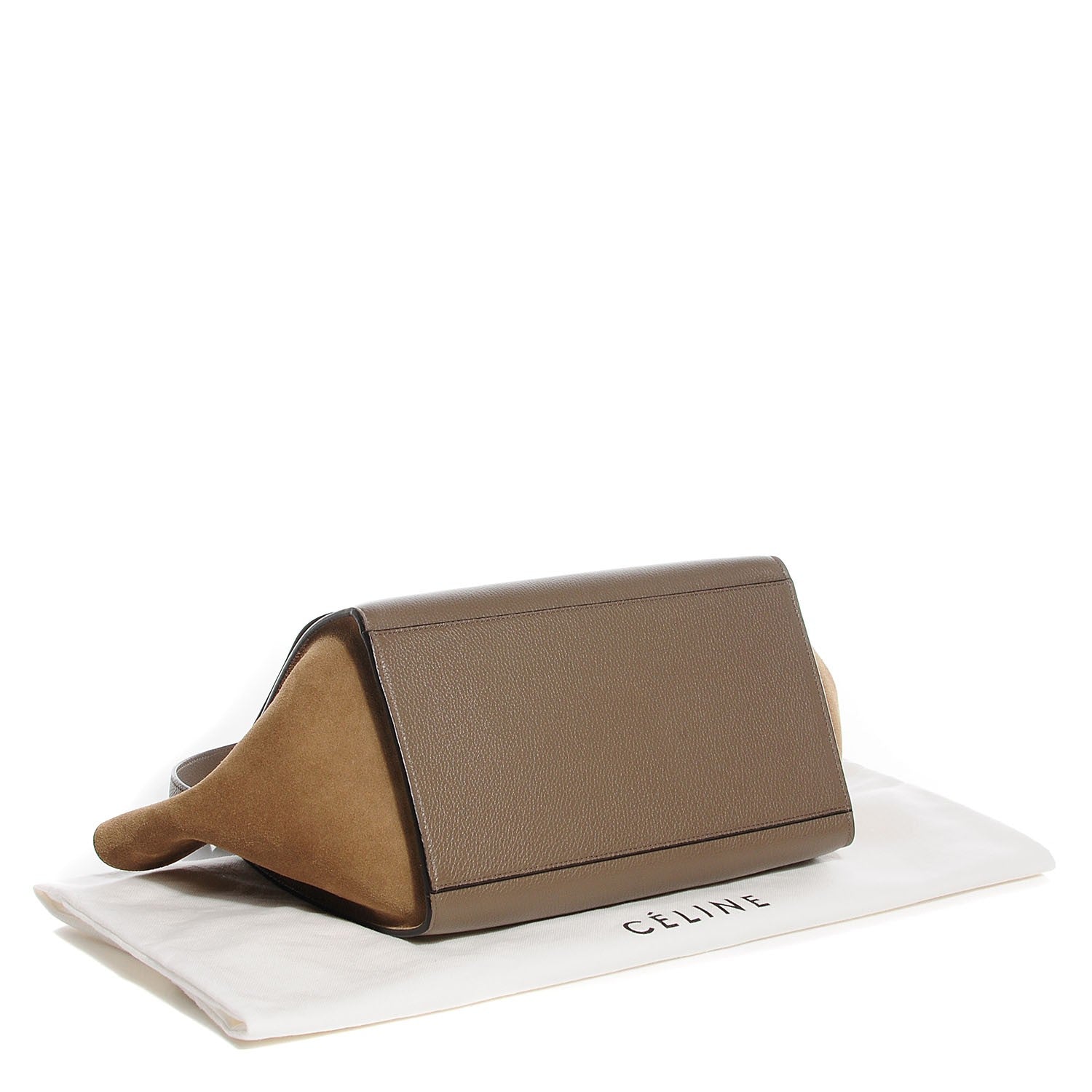 Celine Drummed Calfskin Suede Small Trapeze Dune 4 of 9