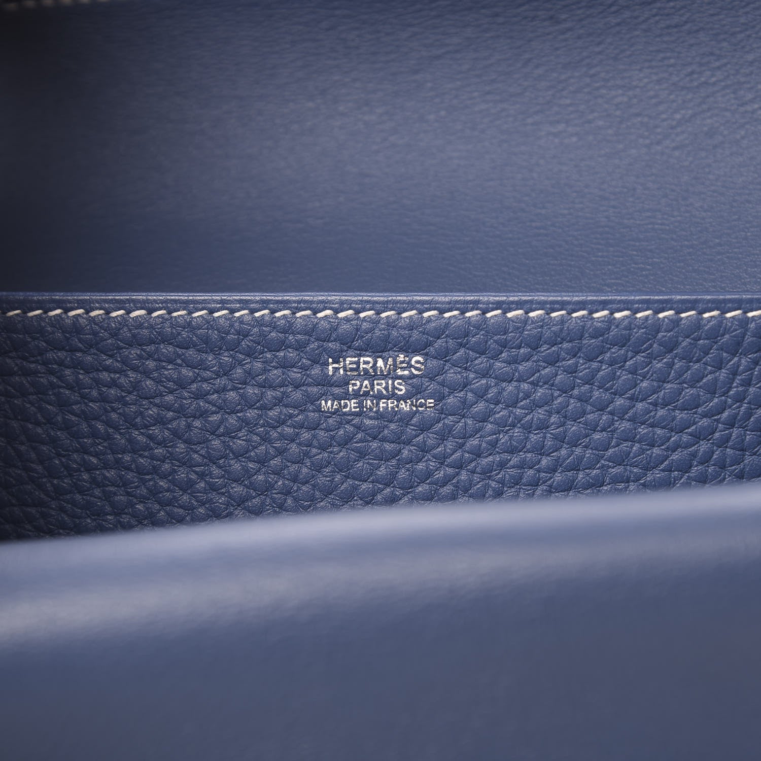 Hermes Taurillon Clemence Halzan 31 Bleu Agate 9 of 14