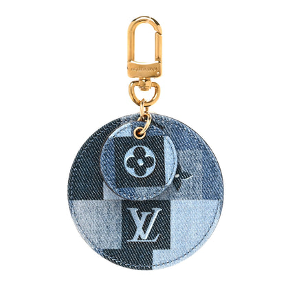 Louis Vuitton Denim Damier Monogram Patchwork Bag Charm Key Holder 1 of 4