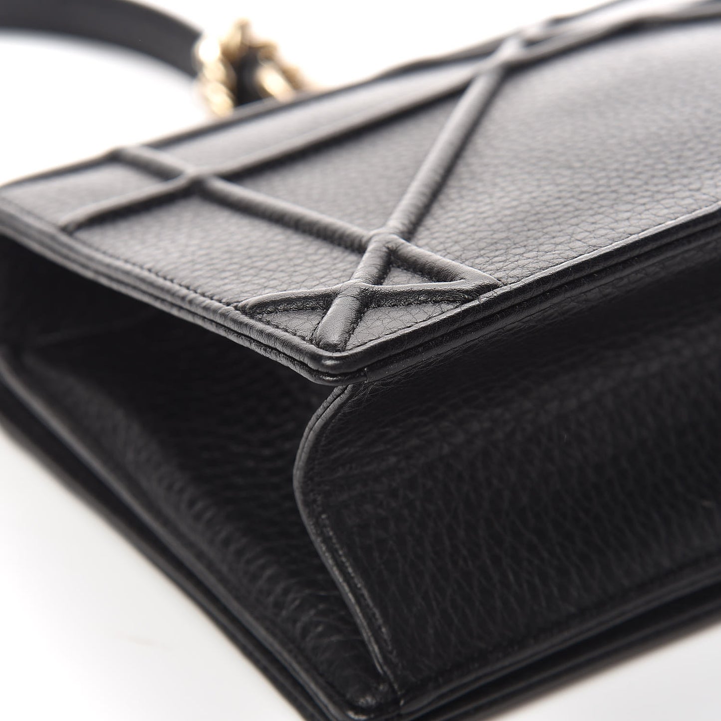 Grained Calfskin Medium Diorama Flap Bag Black