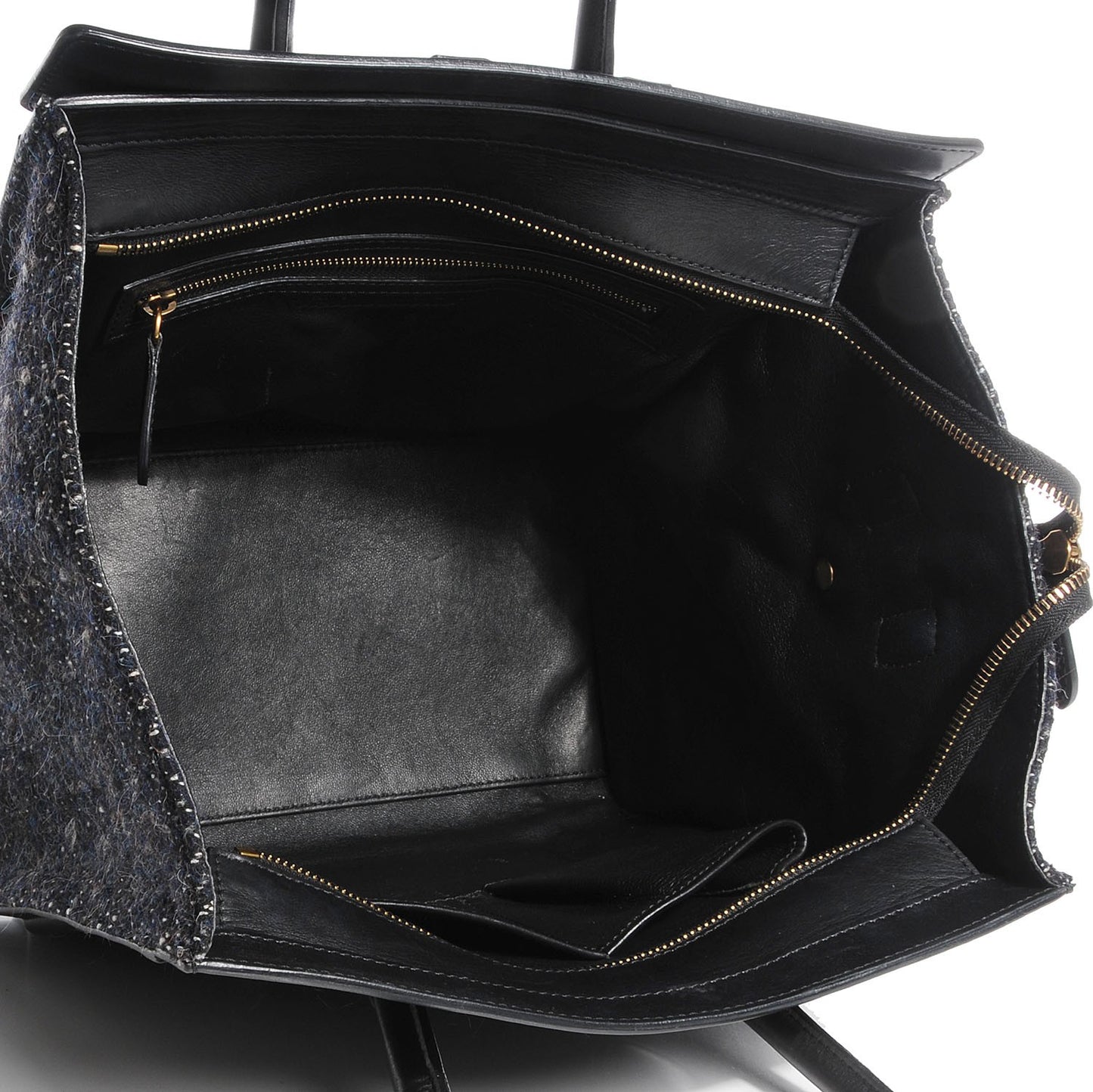 Smooth Calfskin Tweed Mini Luggage Black