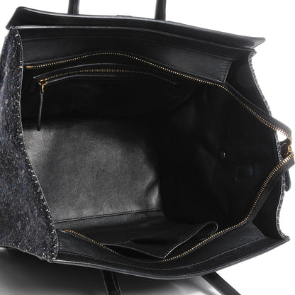 Celine Smooth Calfskin Tweed Mini Luggage Black 5 of 7