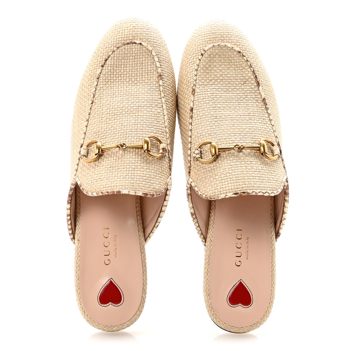 Straw Elaphe Womens Princetown Slippers 38 Natural Cream Brown
